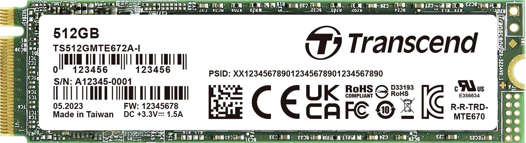 Transcend 512 GB Internal PCIe SSD TS512GMTE672AI-VS1