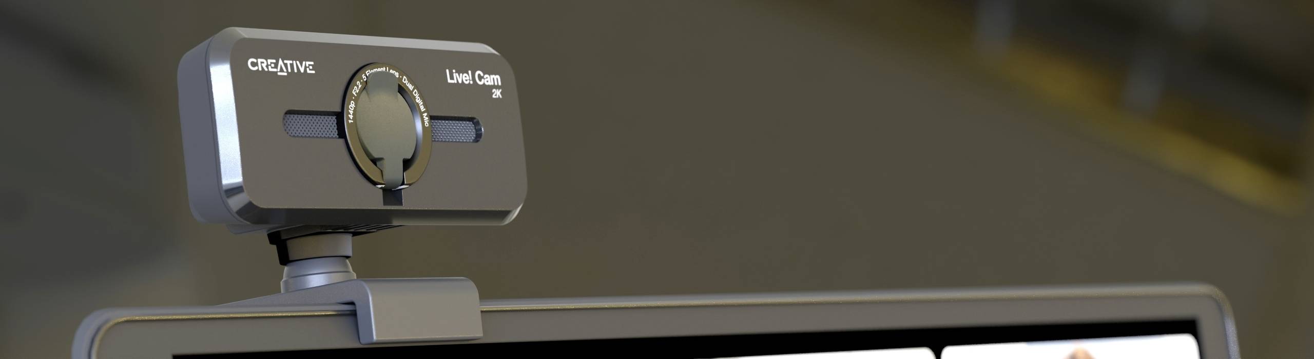 Webcam mounted on a computer monitor.