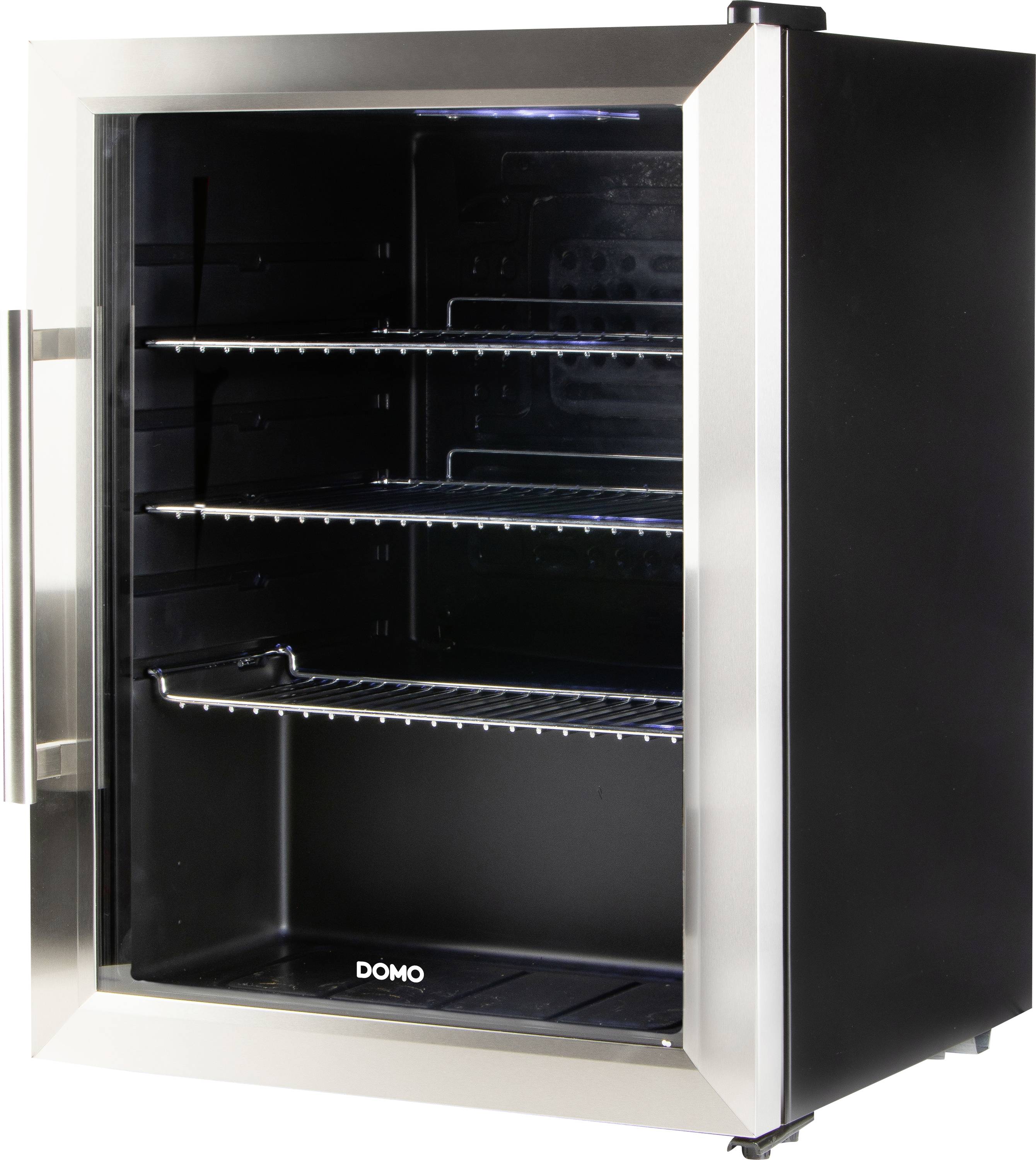 DOMO DO91609BK Party fridge EEC: D (A - G) 60 l Free standing Black, Stainless steel (brushed)