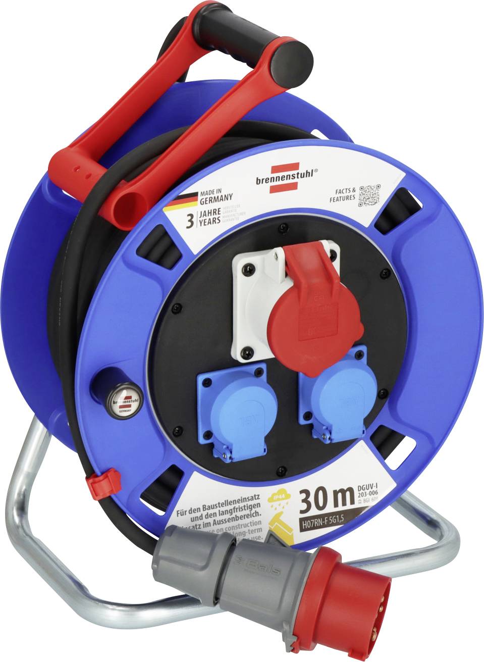 Brennenstuhl 1182720010 Cable reel 30 m Black CEE socket (5-pin, 16 A)