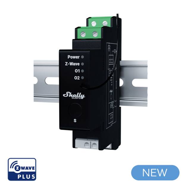 Shelly Wave PRO Shutter DIN rail mount relay Z-Wave