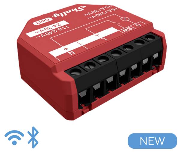 Shelly 1PM Gen3 Actuator Bluetooth, Wi-Fi