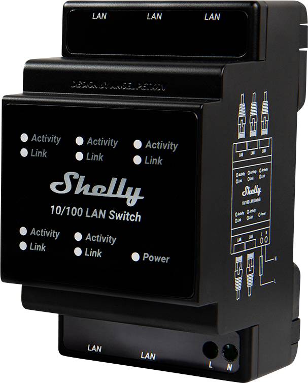 Shelly LAN Switch DIN rail mount relay