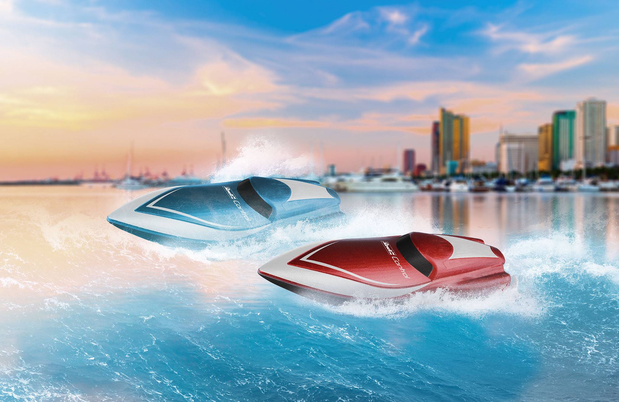 Revell Control Mini, red RC model speedboat for beginners RtR 75 mm