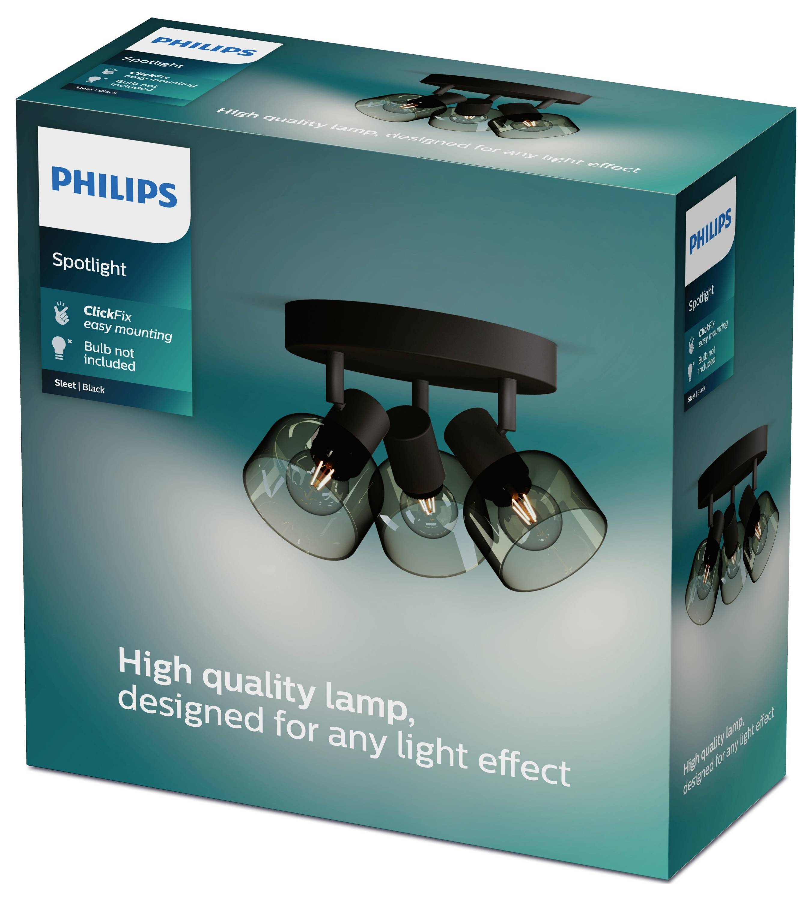 Philips Sleet 8720169299658 Ceiling floodlight E14 Black