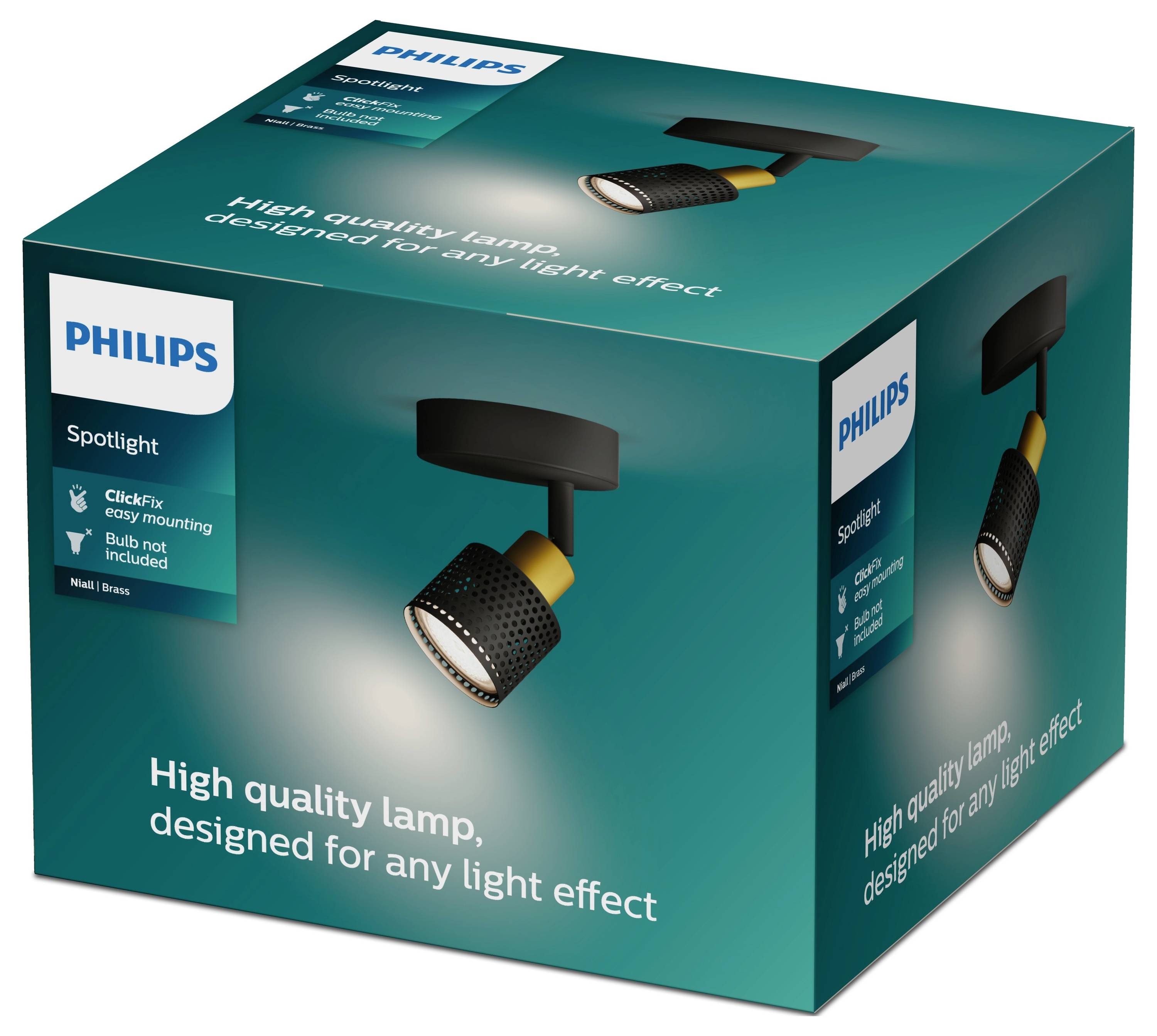 Philips Niall 8720169300071 Ceiling floodlight GU10 Black, Gold