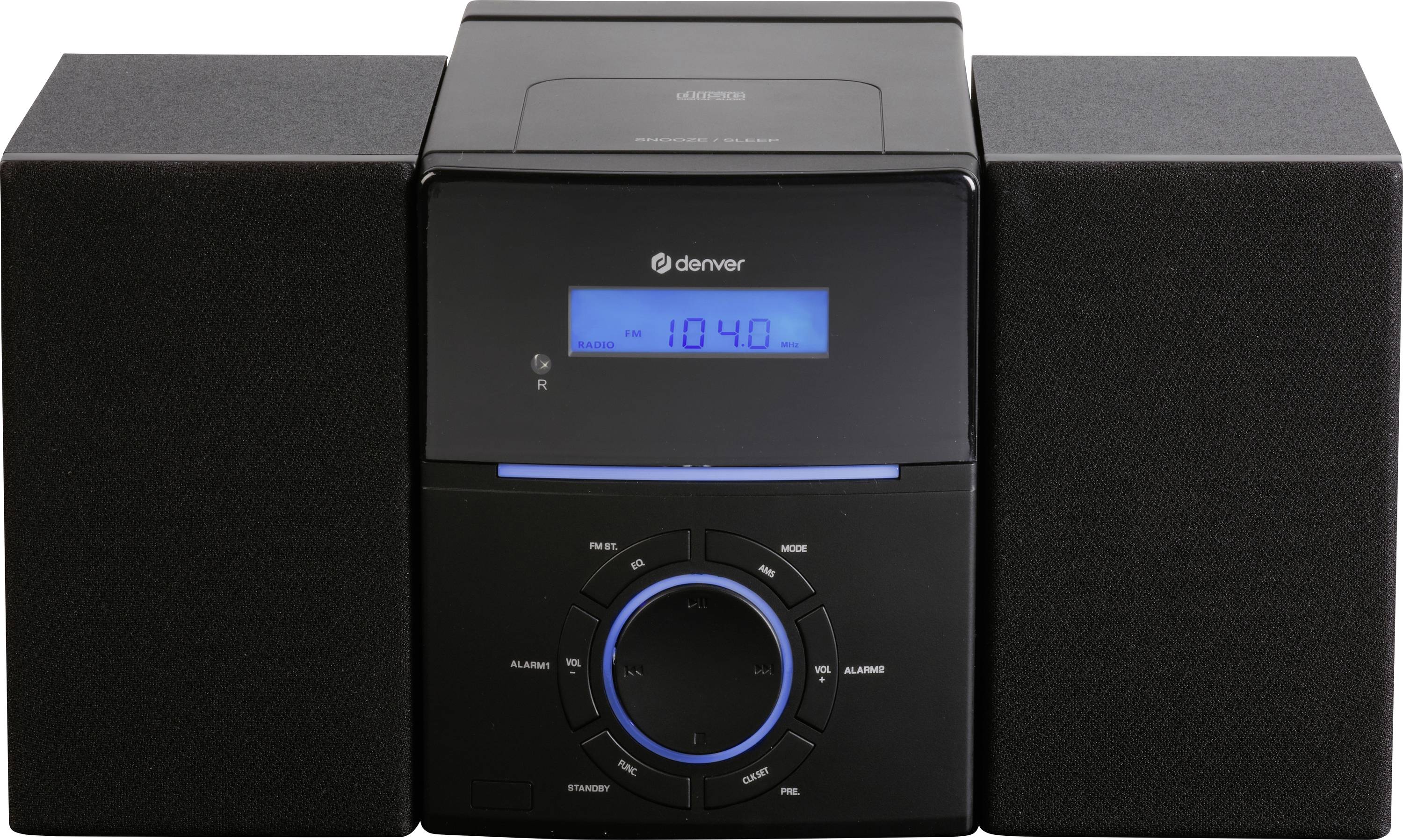 Denver MCA-240 Audio system AUX, CD, FM, Alarm clock, Incl. remote control 2 x 20 W Black