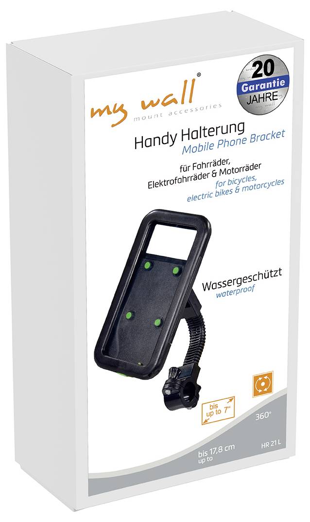 My Wall HR21L Bike phone mount Compatible with (mobile phone): Universal Width (max.): 105 mm