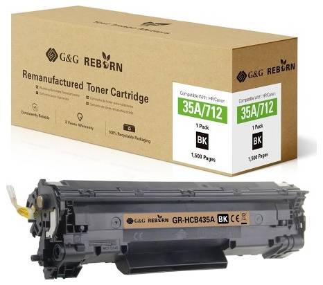 G&G Toner replaced HP, Canon 35A, 712 Compatible Black 1500 Sides Reborn remanufactured 21199