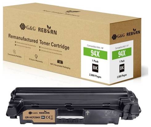 G&G Toner replaced HP 94X Compatible Black 2800 Sides Reborn remanufactured 21245