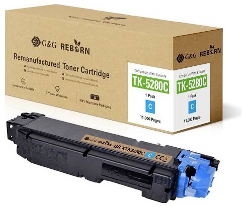 G&G Toner replaced Kyocera TK-5280 Compatible Cyan 11000 Sides Reborn remanufactured 21297