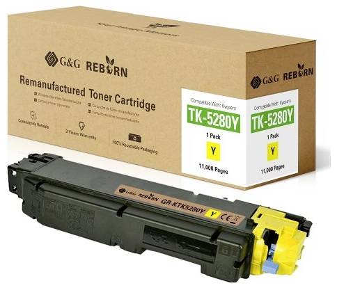 G&G Toner replaced Kyocera TK-5280 Compatible Yellow 11000 Sides Reborn remanufactured 21299