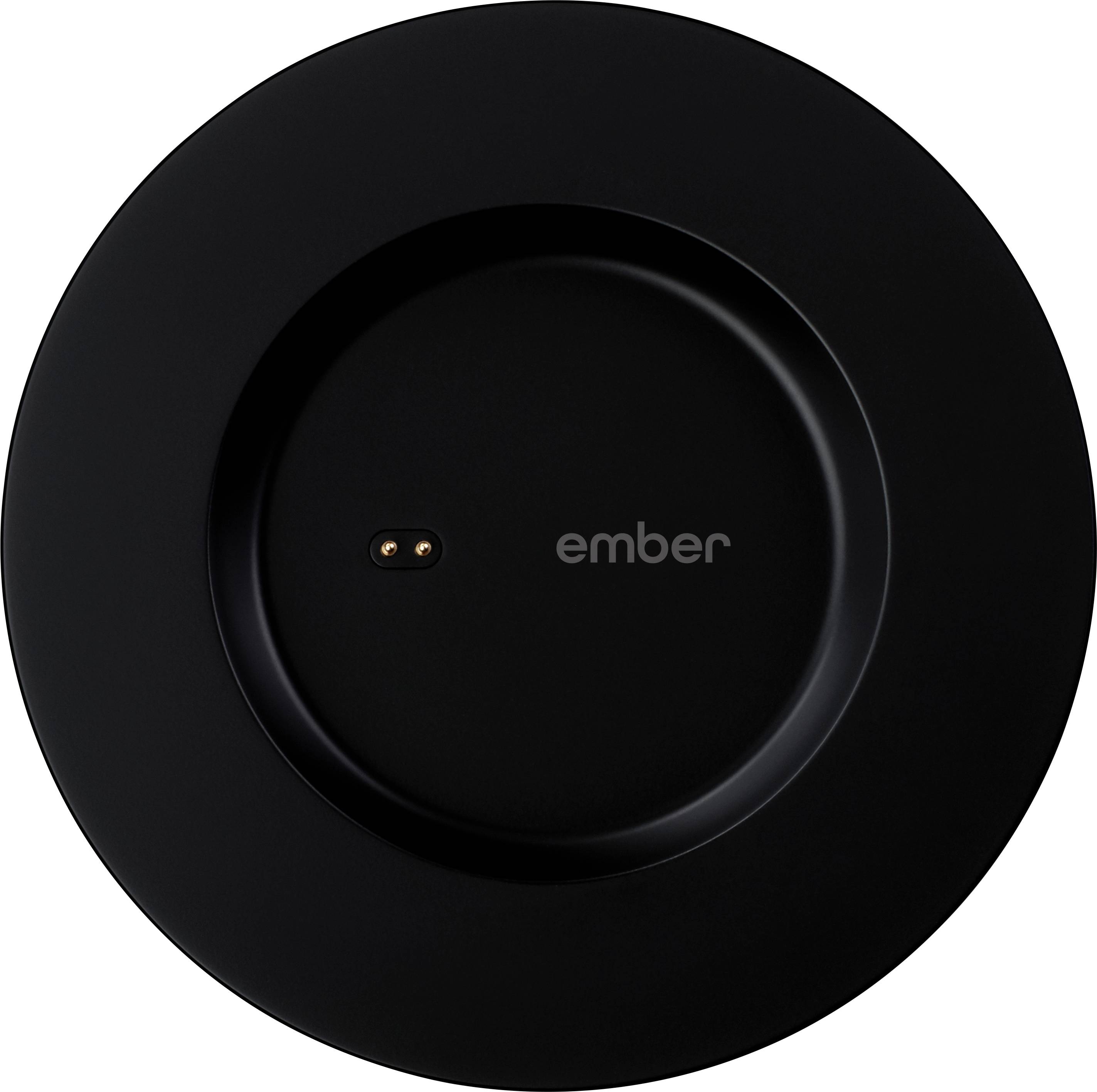 Black Ember rim with a luminous contact point in the centre, designed for intelligent temperature control of cups.