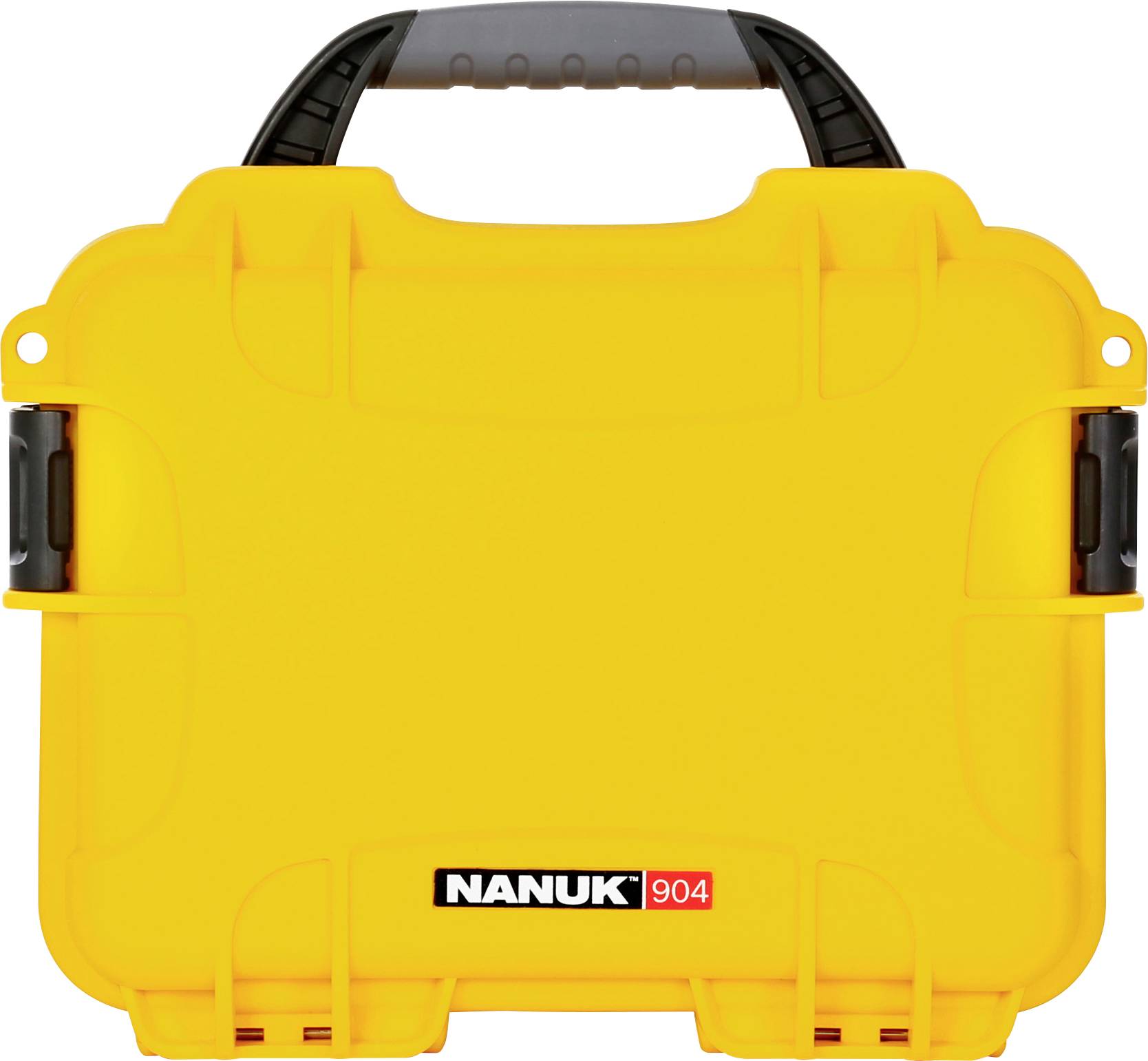 Yellow, robust tool case by Nanuk with a black handle, suitable for the secure transportation of sensitive equipment.