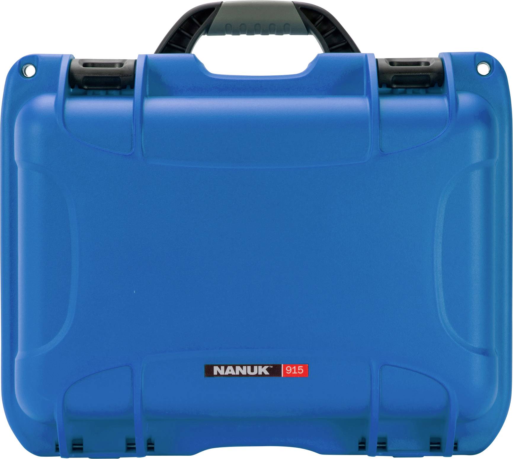 Blue hard-shell suitcase with a black handle, displaying the 'Nanuk 915' logo on the front.