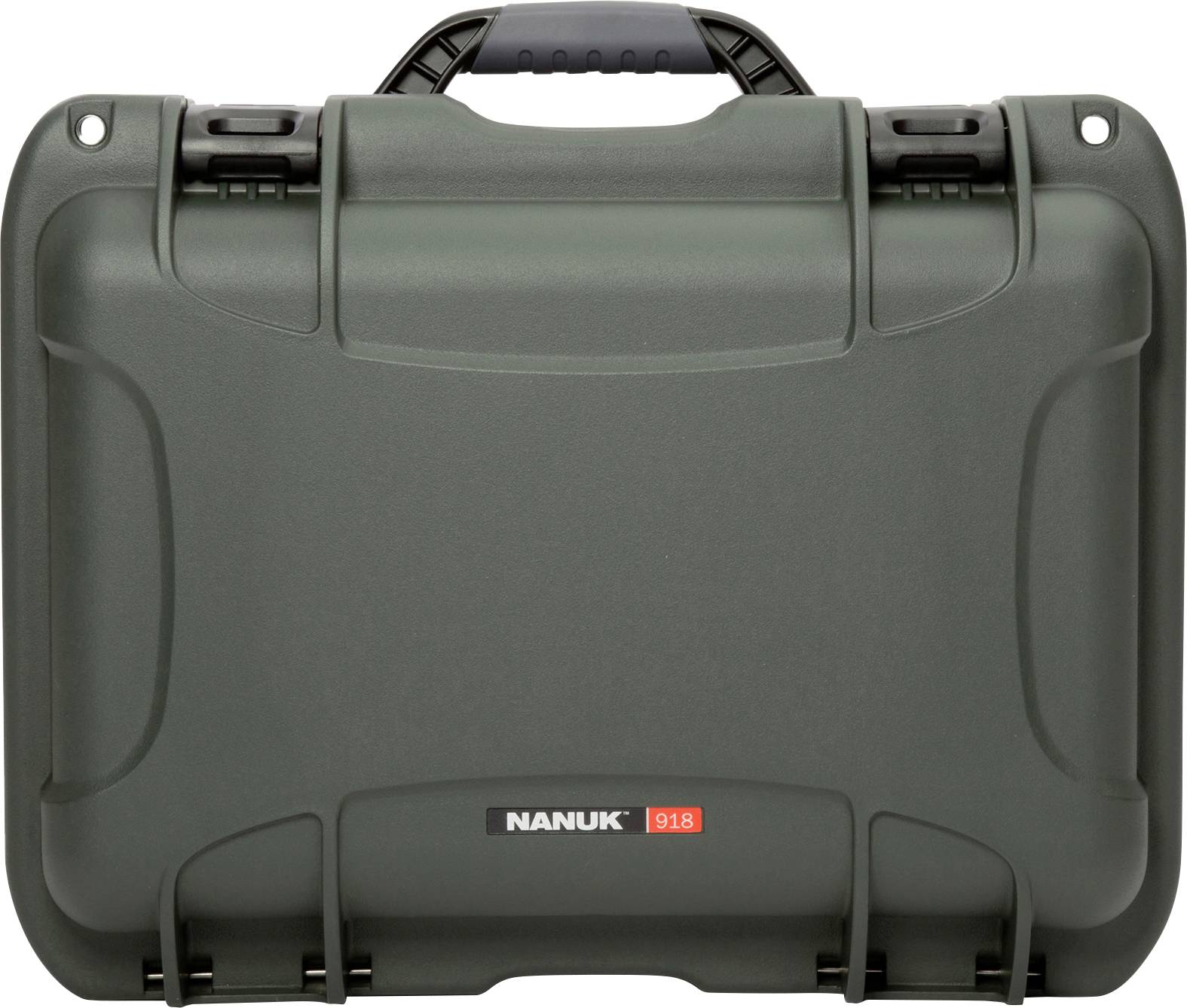 A robust, dark grey protective case with 'Nanuk 918' logo on the front, suitable for secure transportation of delicate items.