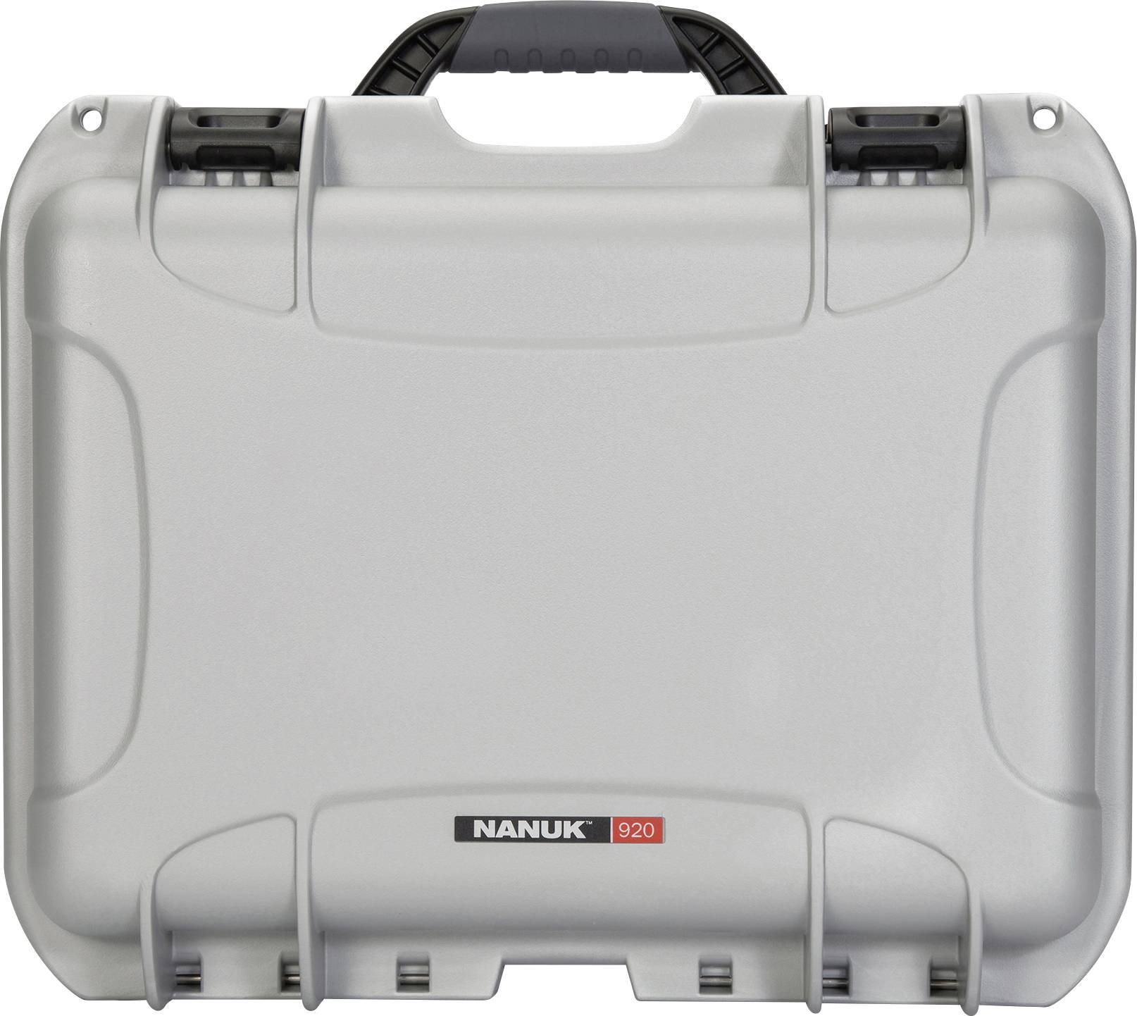 Robust silver-coloured case with a black carry handle, marked with 'Nanuk 920' on the front.