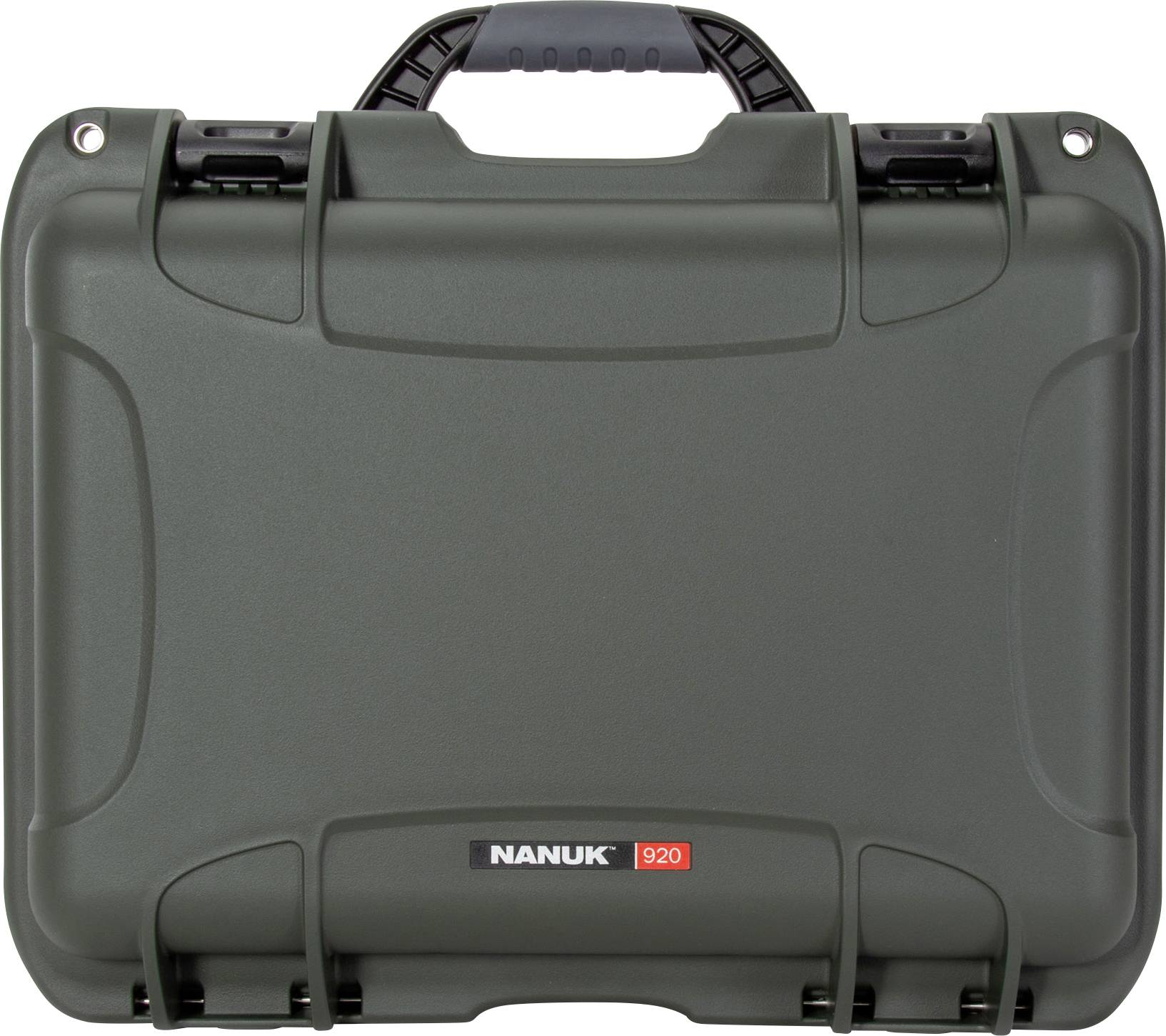 A robust black case with the 'NANUK 920' logo. The case is closed and has a sturdy carrying handle.