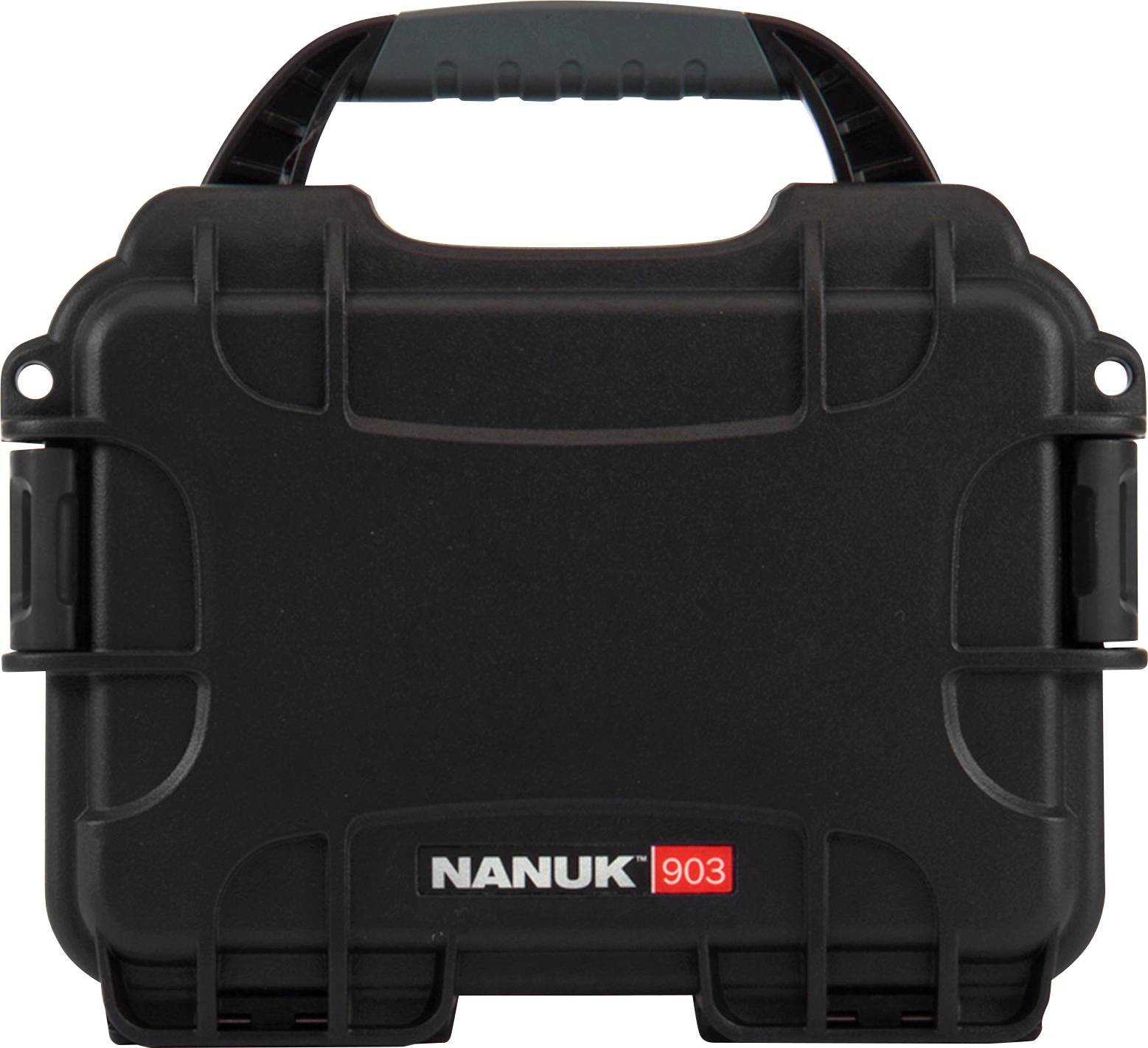 Black, robust plastic case with the brand name 'NANUK 903' on the front, suitable for secure transportation.