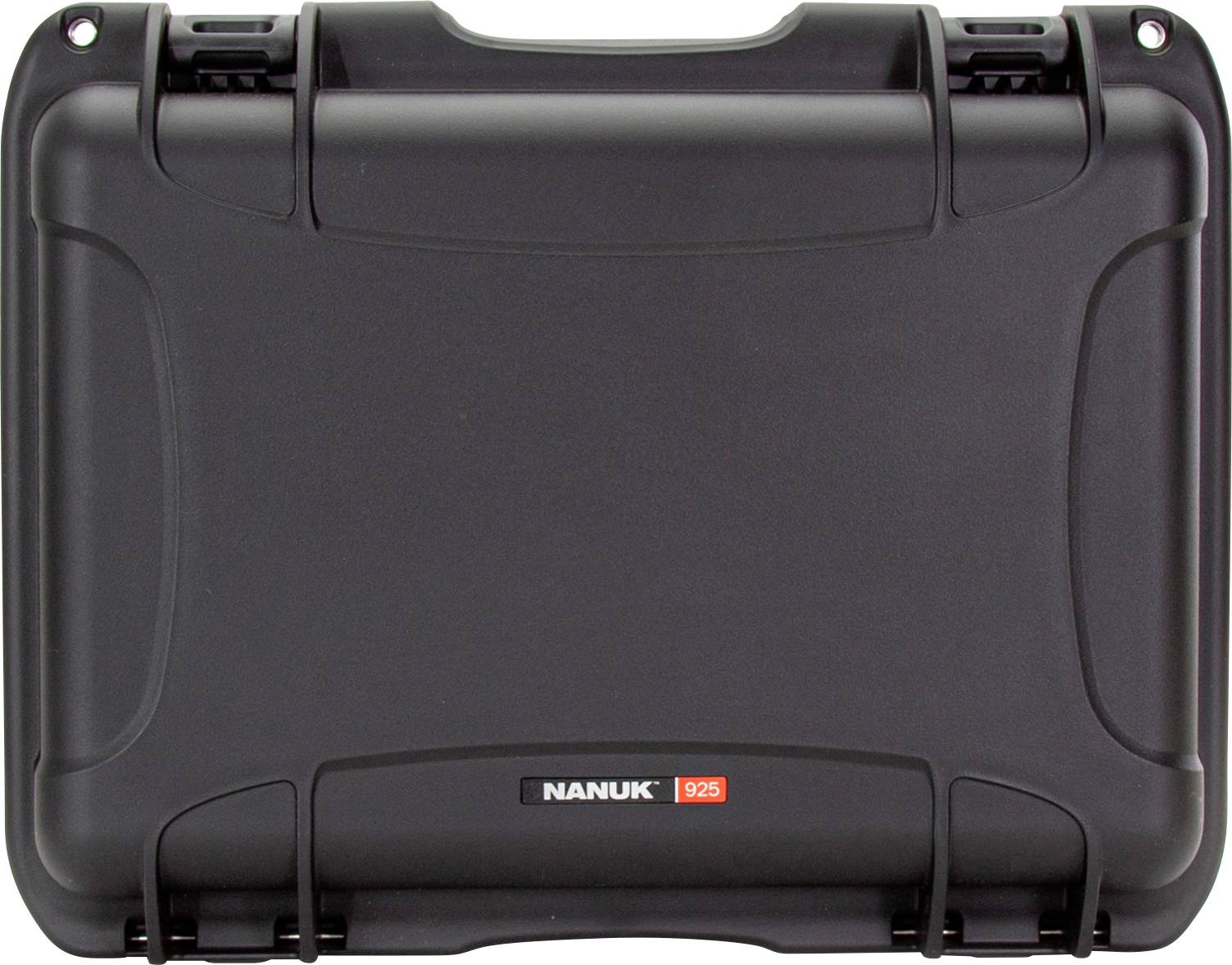 Black, robust Nanuk 925 case with sturdy closure, designed for secure transportation of delicate items.