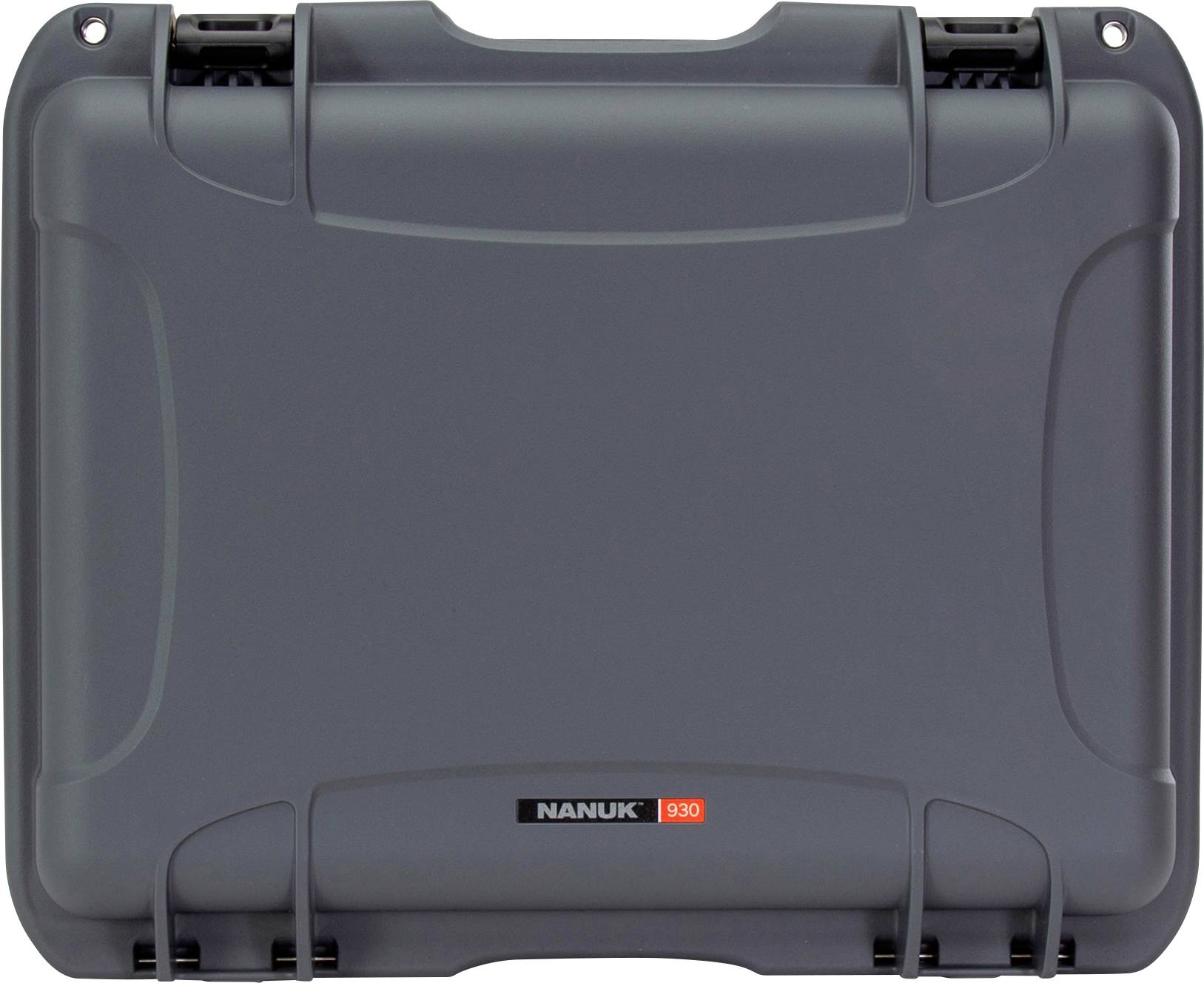 Grey, robust suitcase with locks and handle, brand 'Nanuk 930'. Ideal for the secure transportation of delicate equipment.