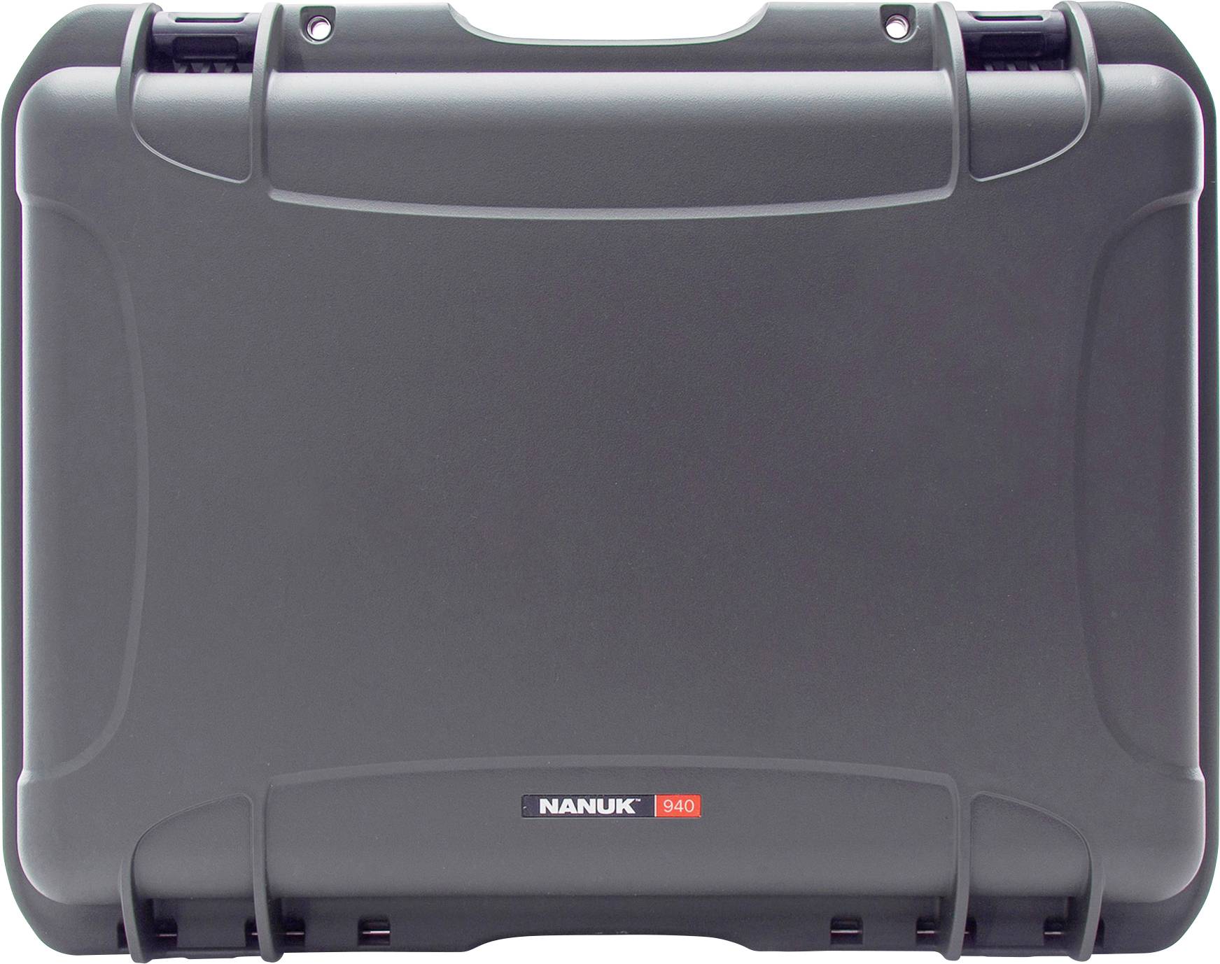A grey suitcase, brand 'Nanuk 940', made from sturdy material. Suitable for secure transportation of delicate equipment.