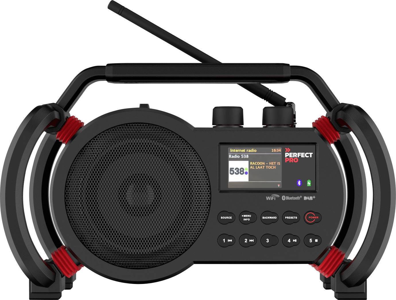 PerfectPro NetBox Workplace radio Internet, DAB+, FM AUX, Bluetooth, DAB+, Internet radio, FM, USB, Wi-Fi Powerbank function