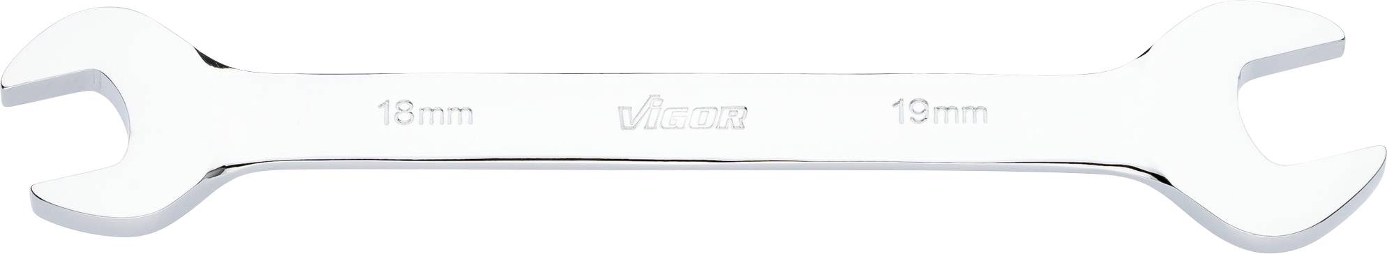 A silver two-ended spanner, each end engraved with '13 mm'.
