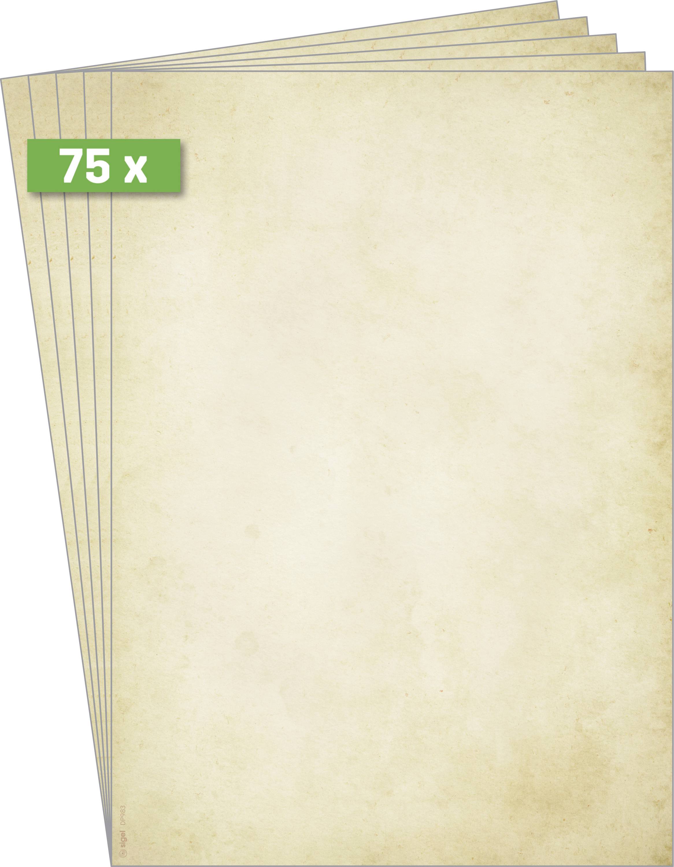 A stack of 75 vintage paper sheets with a slightly brown, aged appearance.