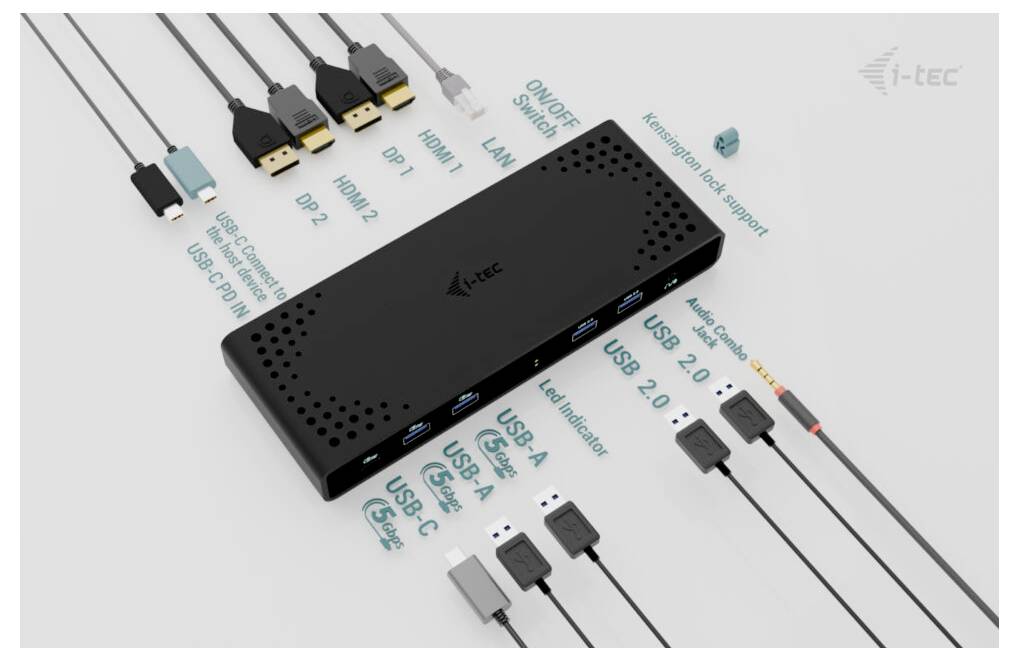 i-tec Laptop docking station CADUA4KDOCKPDB100