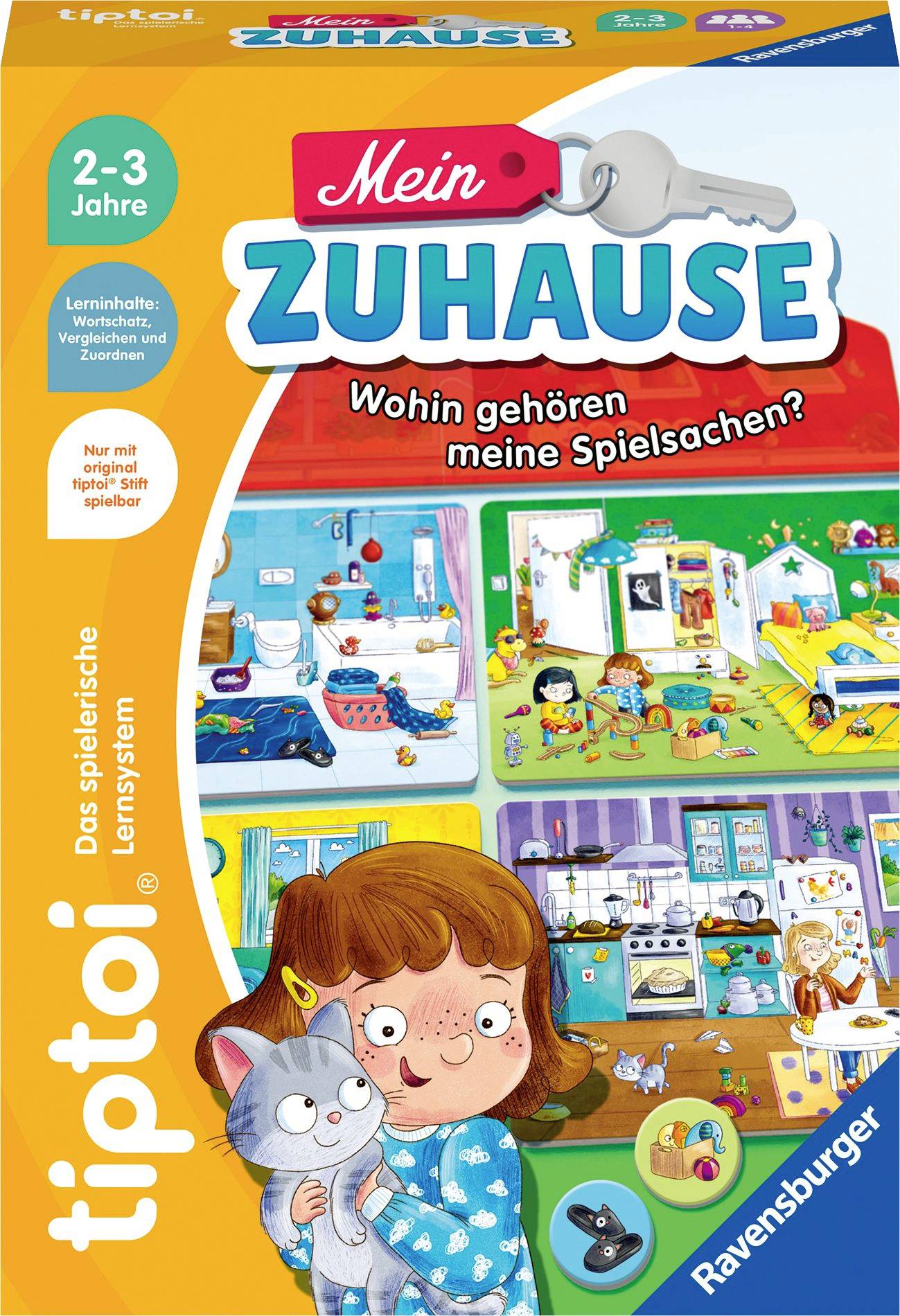 'My Home' game for children aged 2-3 years. Learning content: Housing, Matching. Includes illustrations of play scenes at home.
