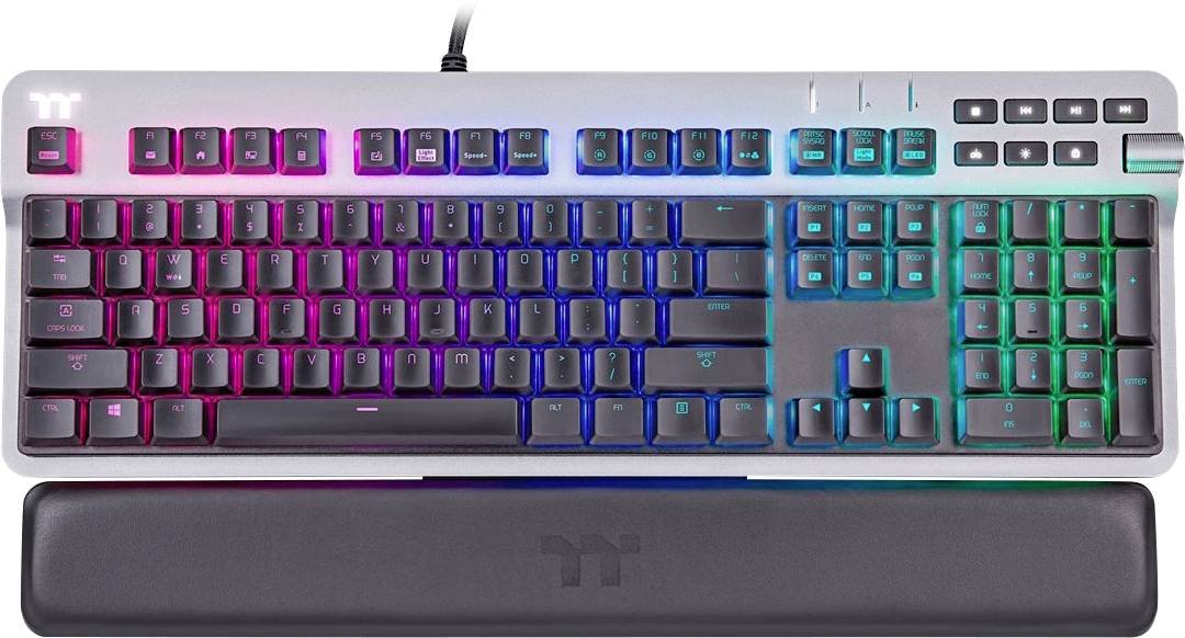 Thermaltake Argent K6 RGB KB6 Cherry Low Profile Silver German Gaming keyboard German, QWERTZ Titanium