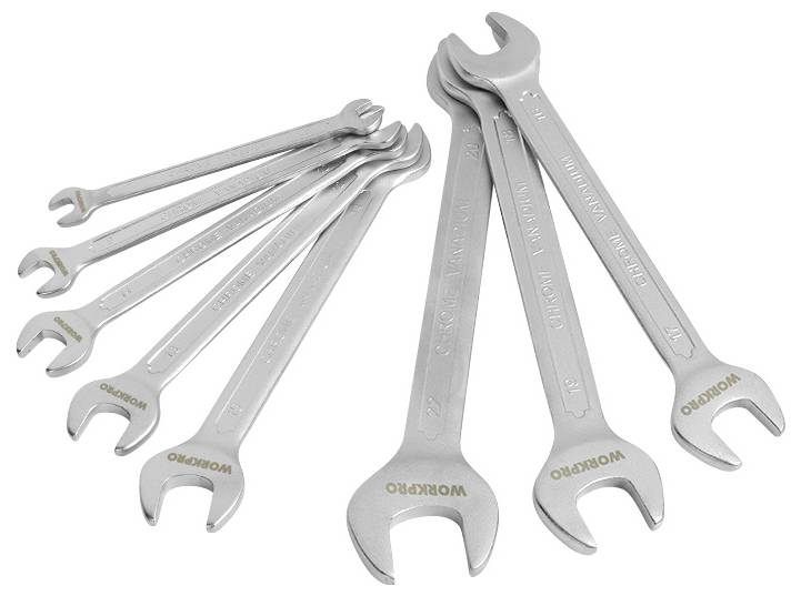 WorkPro WP202506 Double-ended open ring spanner set 8-piece Spanner size (metric) 6 - 22 mm