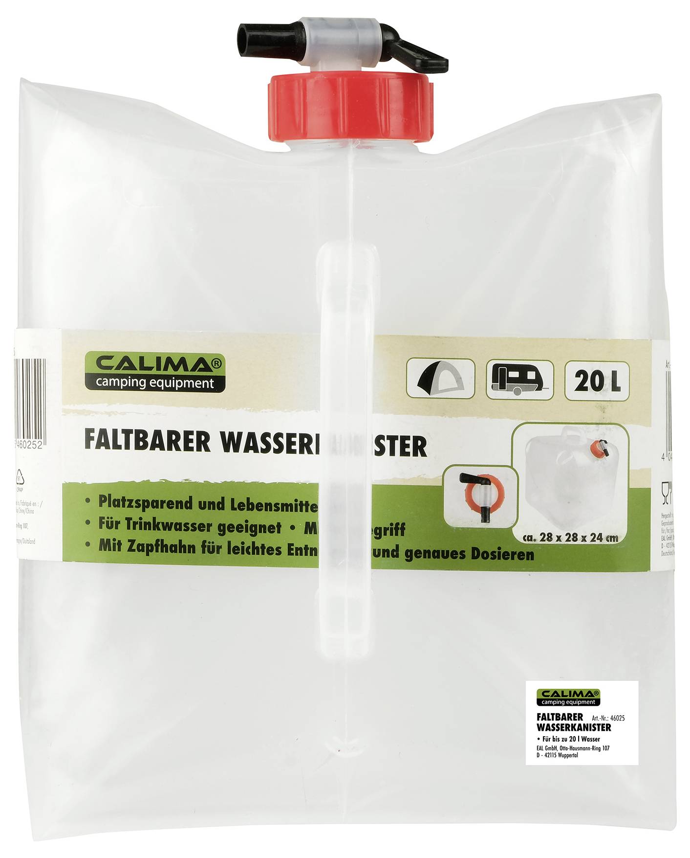 Calima 46025 Water 20 l Foldable , Tap