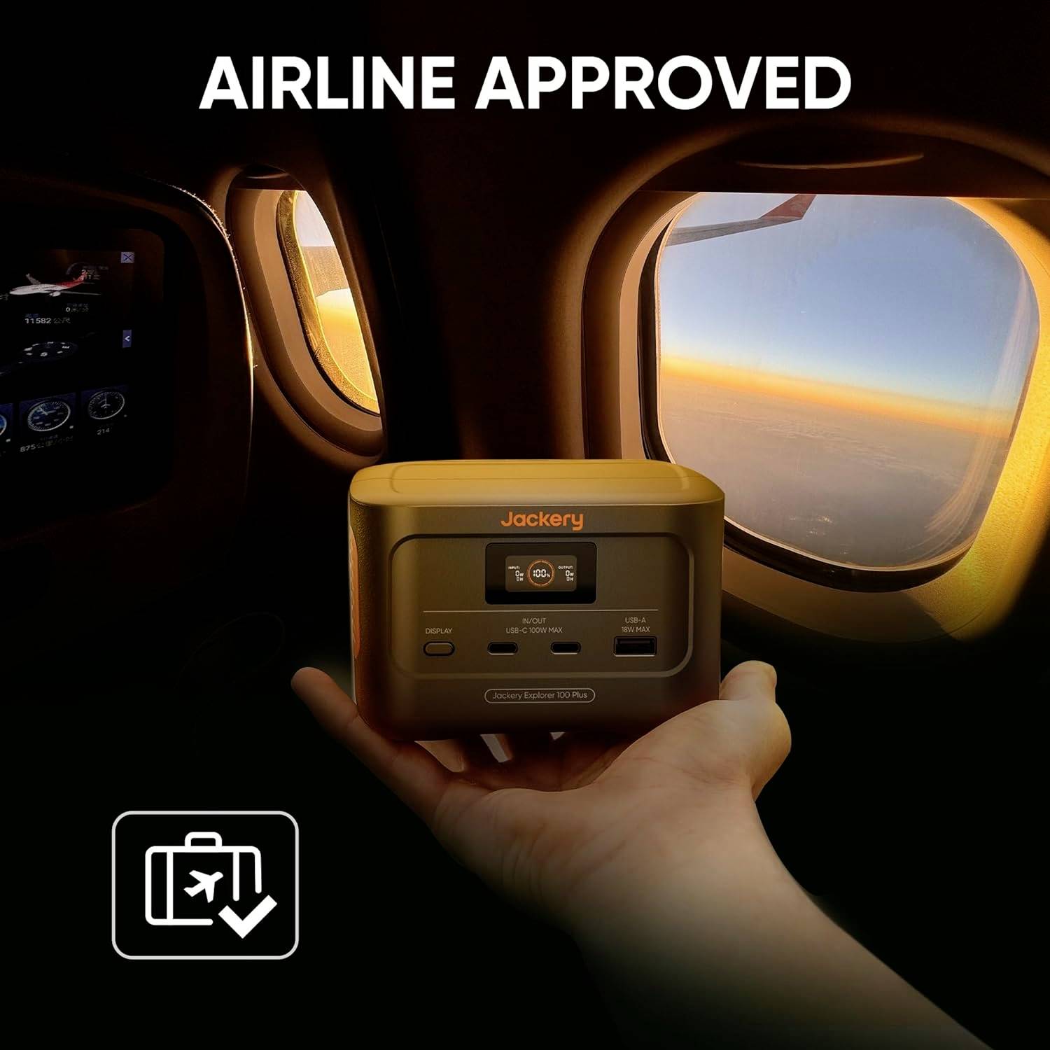 Jackery Explorer 100 Plus Power station 31 Ah LiFePO4 Black, Orange with charge controller