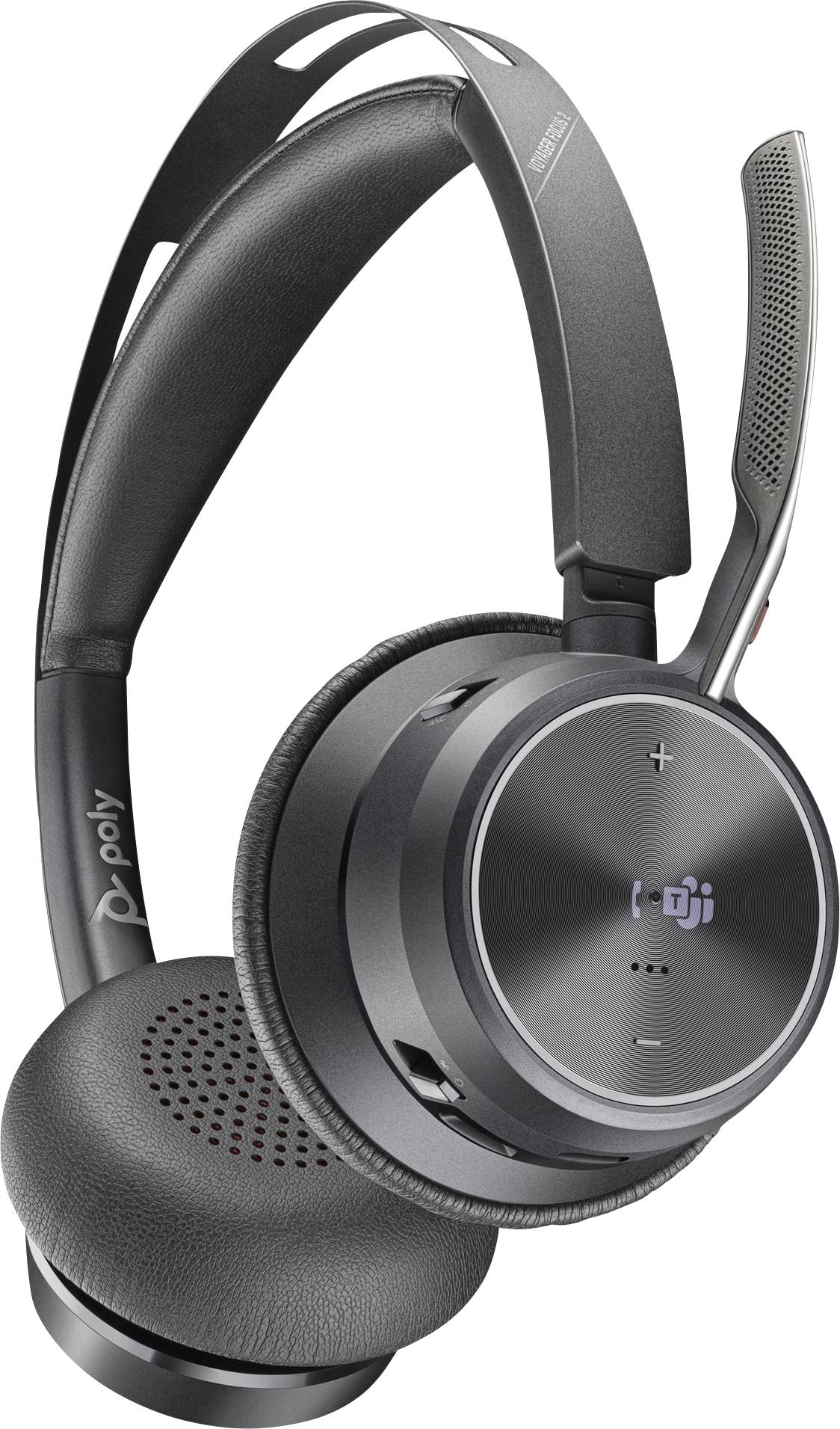 HP Poly Voyager Focus 2 Microsoft Teams Certified On-ear headset Bluetooth® (1075101) Stereo Black Noise cancelling Headset PC