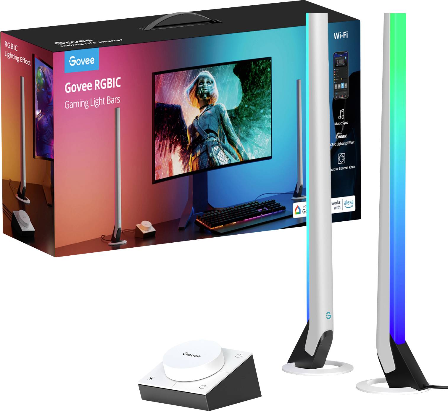 Govee Gaming Smart Light Bars H6047 LED table lamp EEC: G (A - G) 24 W LED (monochrome) White, Black