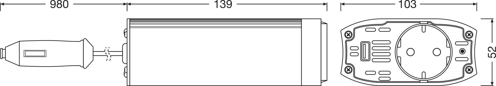 Osram Automotive POWERinverter modified sine wave inverter 12V DC 150W