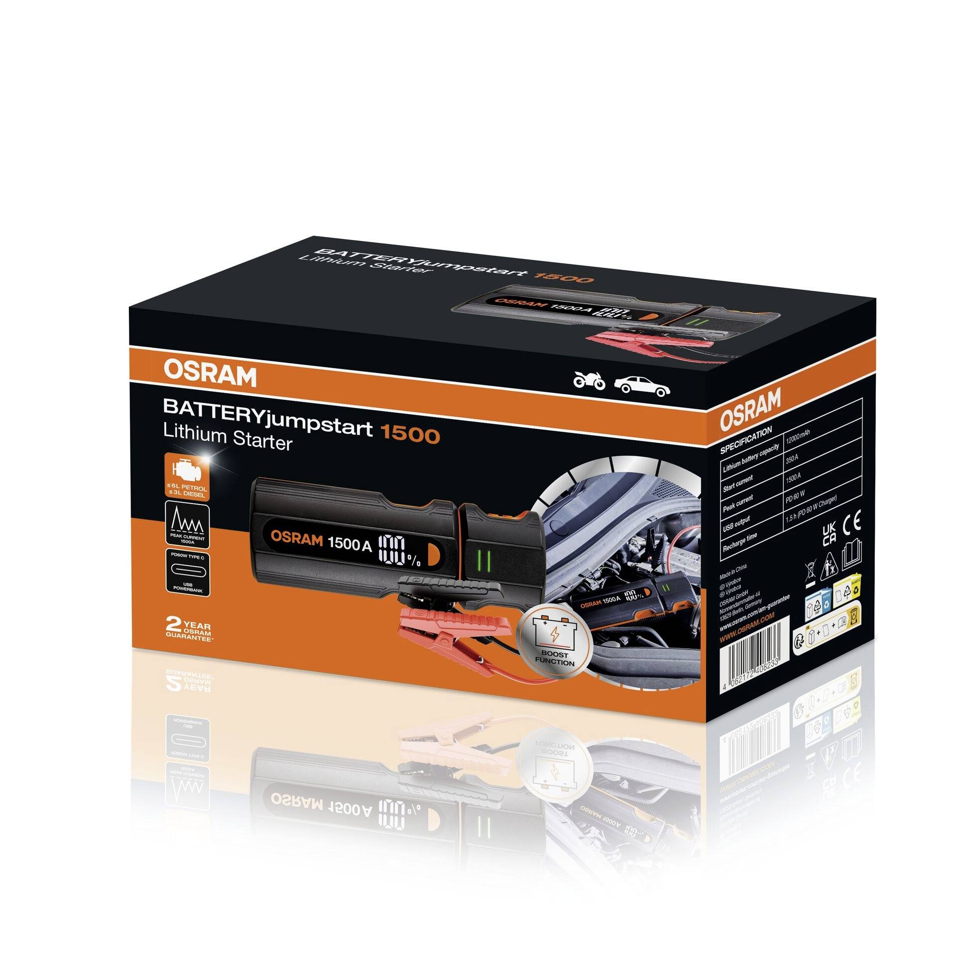 Osram Automotive Quick start system BATTERYjumpstart 1500 OJS030