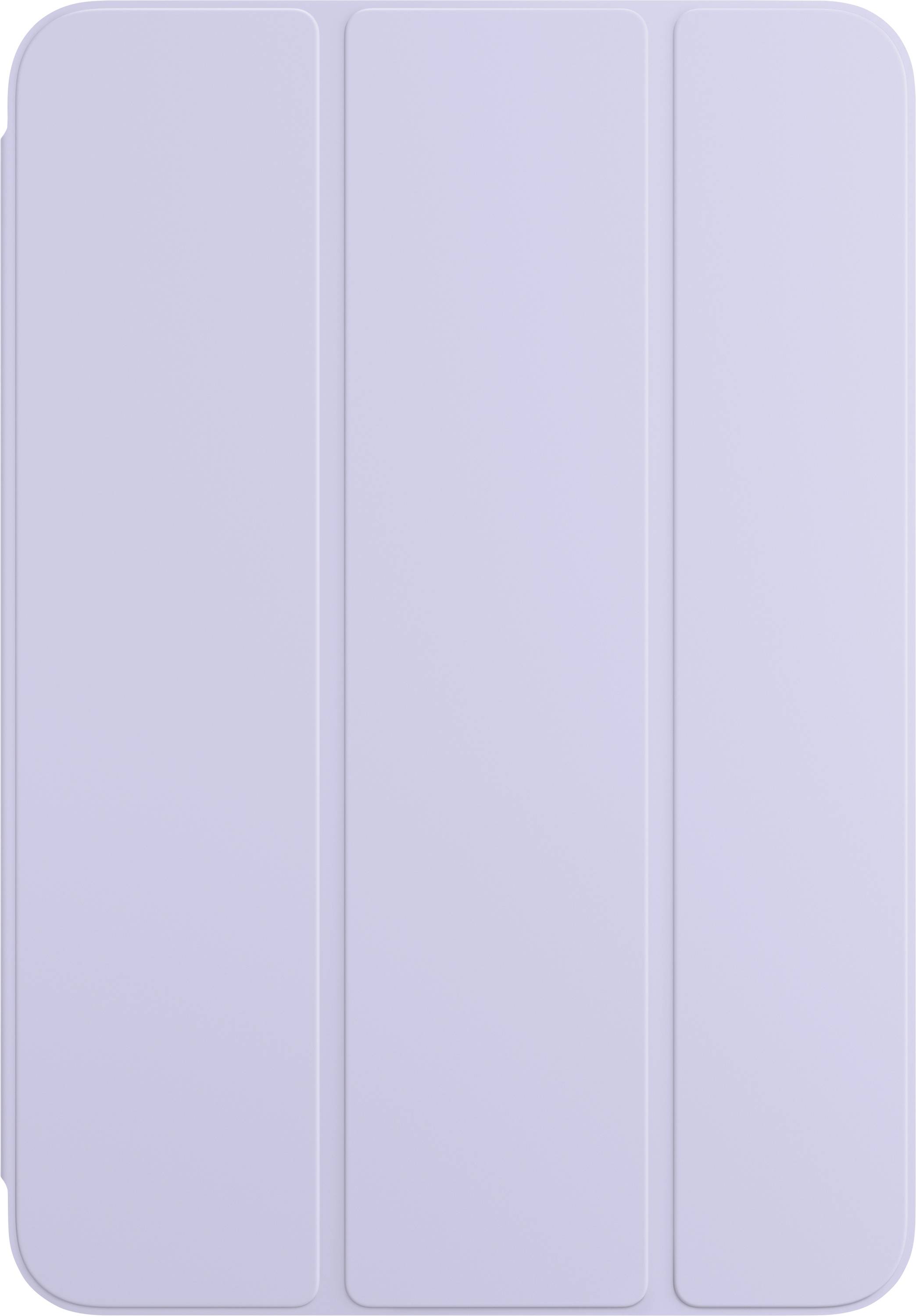 A purple enclosure with three vertical pleats, probably a protective case for a tablet.