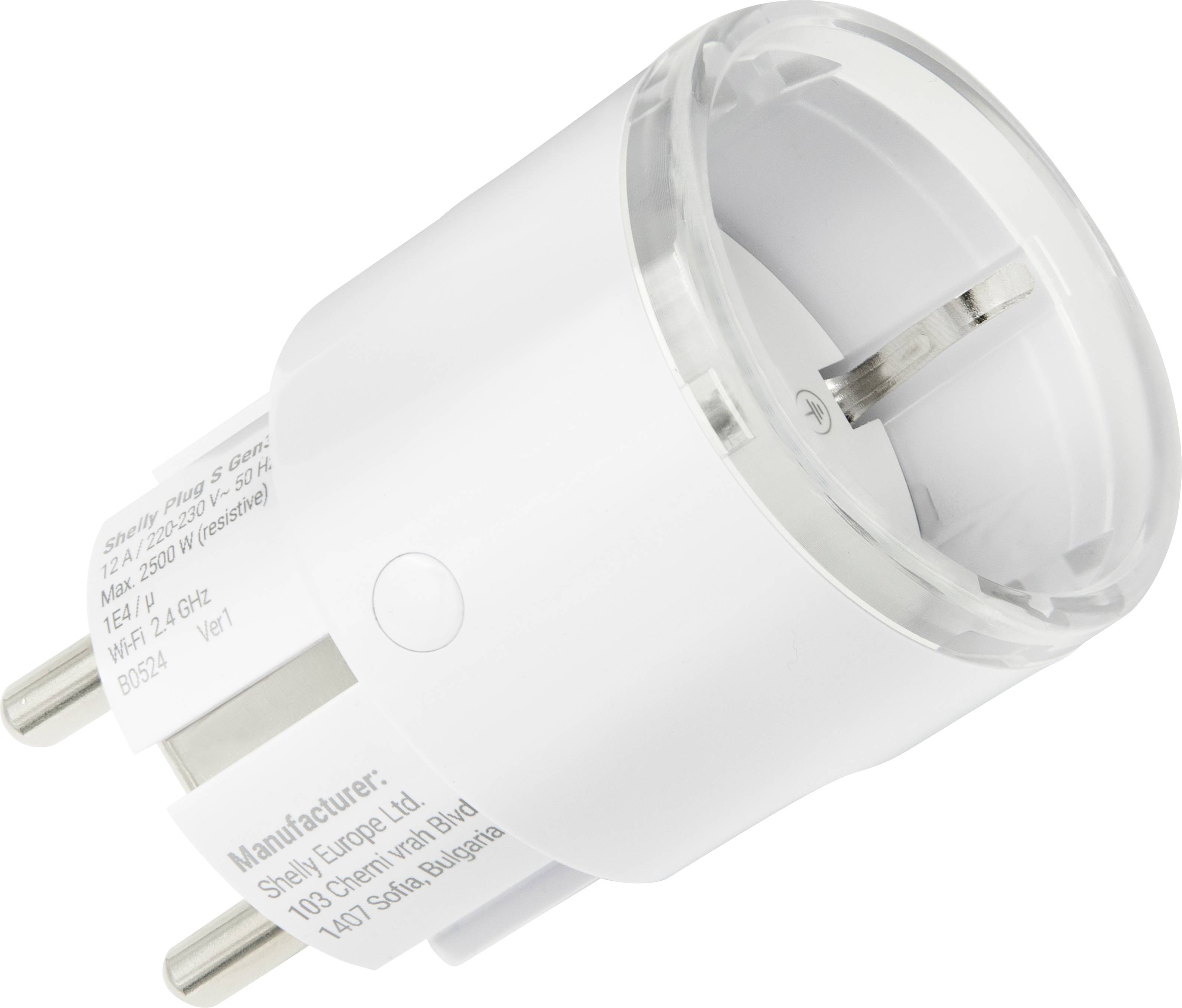 Shelly Plug S Gen3 White Socket Bluetooth, Wi-Fi