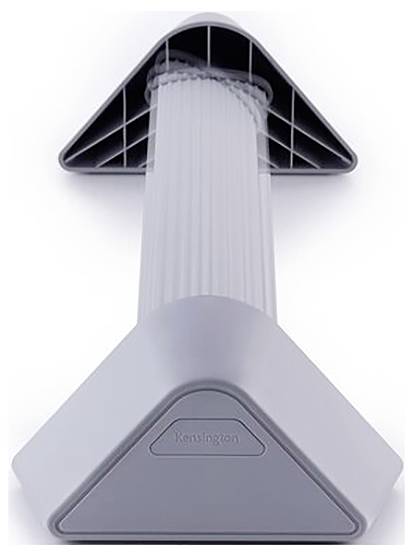 A grey, arrow-shaped door stop with a non-slip base and a ribbed surface.