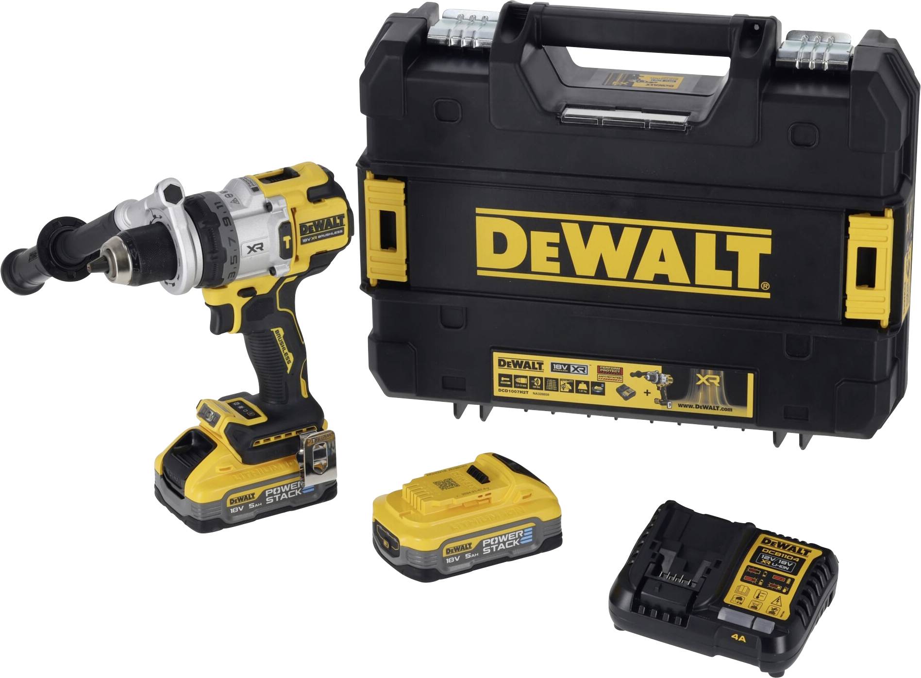 DEWALT DCD1007H2T-QW 3-speed-Cordless impact driver incl. spare battery, incl. charger