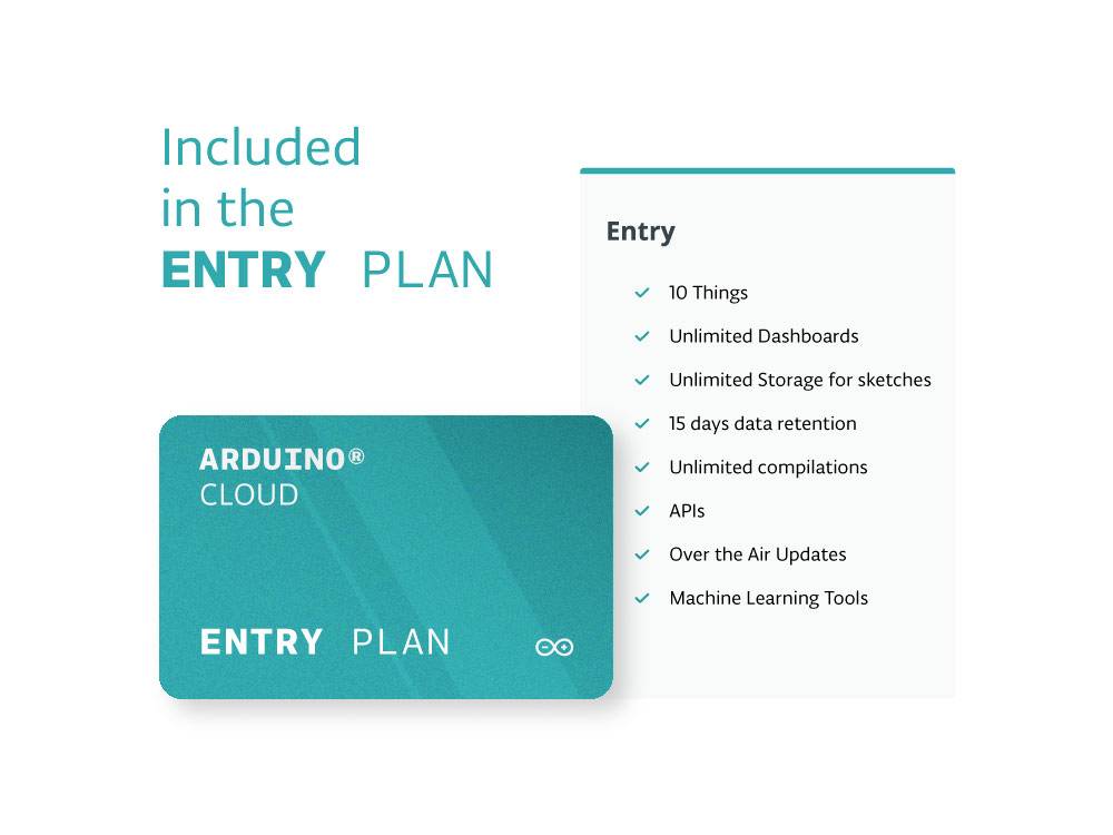 Arduino 1 year Arduino Cloud Entry Plan Cloud certificate Compatible with (development kits): Arduino