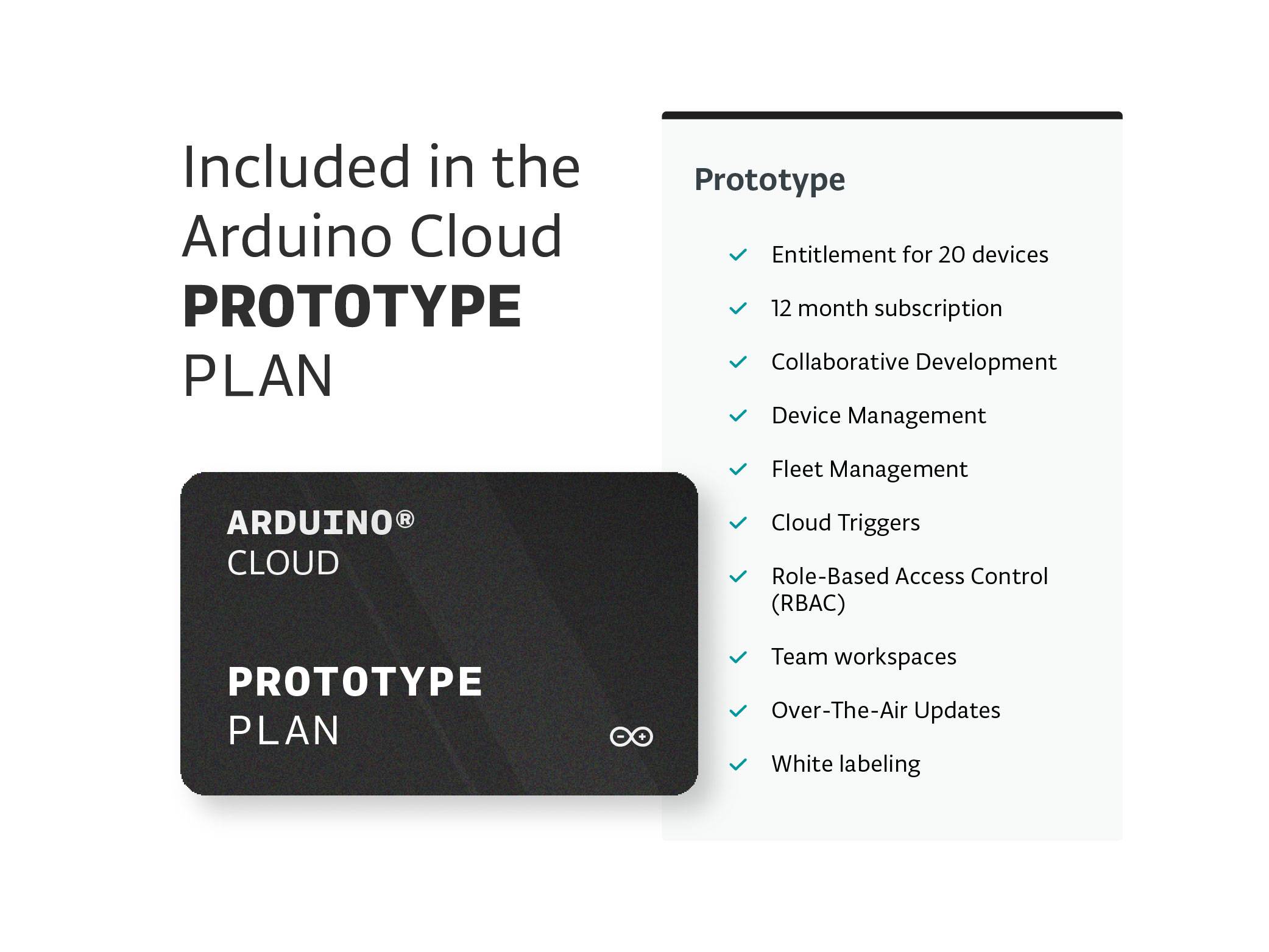 Arduino 1 year Enterprise Prototyping Plan Cloud certificate Compatible with (development kits): Arduino