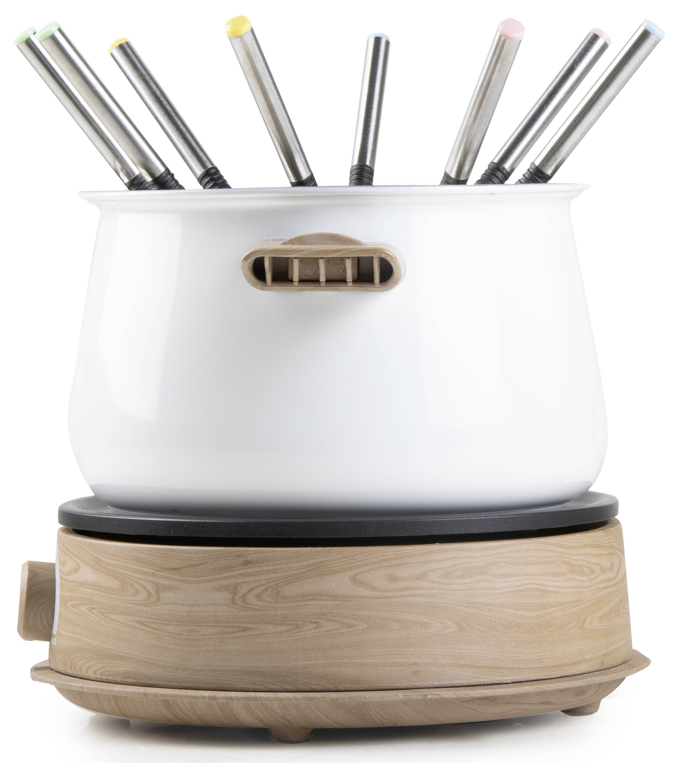 DOMO DO736F Fondue 1500 W Indicator light, 8 fondue forks Wood, White