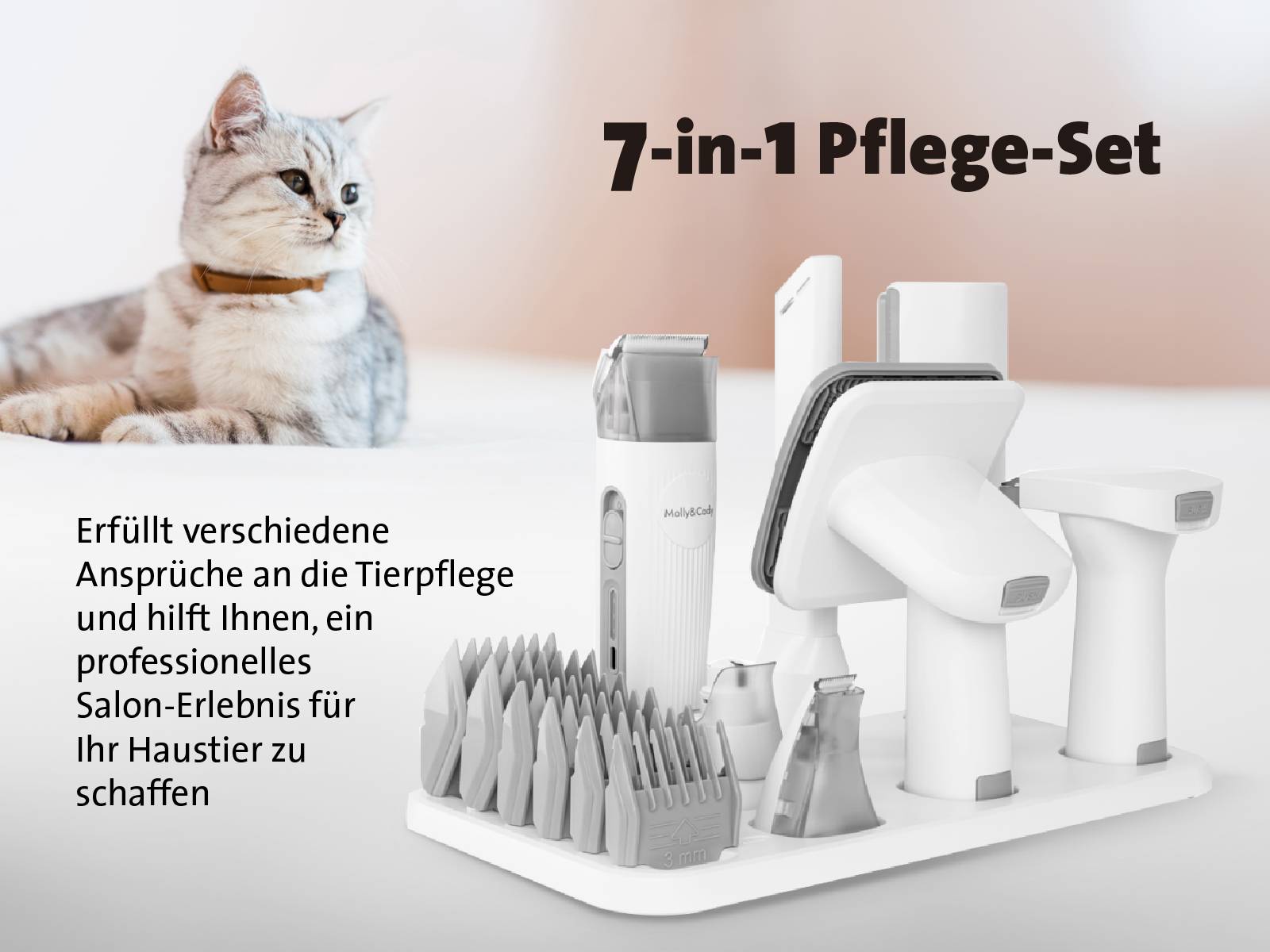 Molly & Cody SAMSON Pet hair clipper White, Grey 1 pc(s)