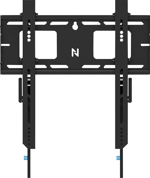 Wall mount for television, black, rectangular design with multiple mounting points and adjustable rails.