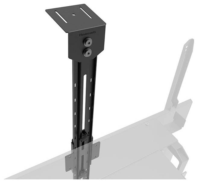TV Wall Mount in Black, Suitable for Height-Adjustable Installation. Mounting Plate on Top, Vertical Slots for Flexibility.