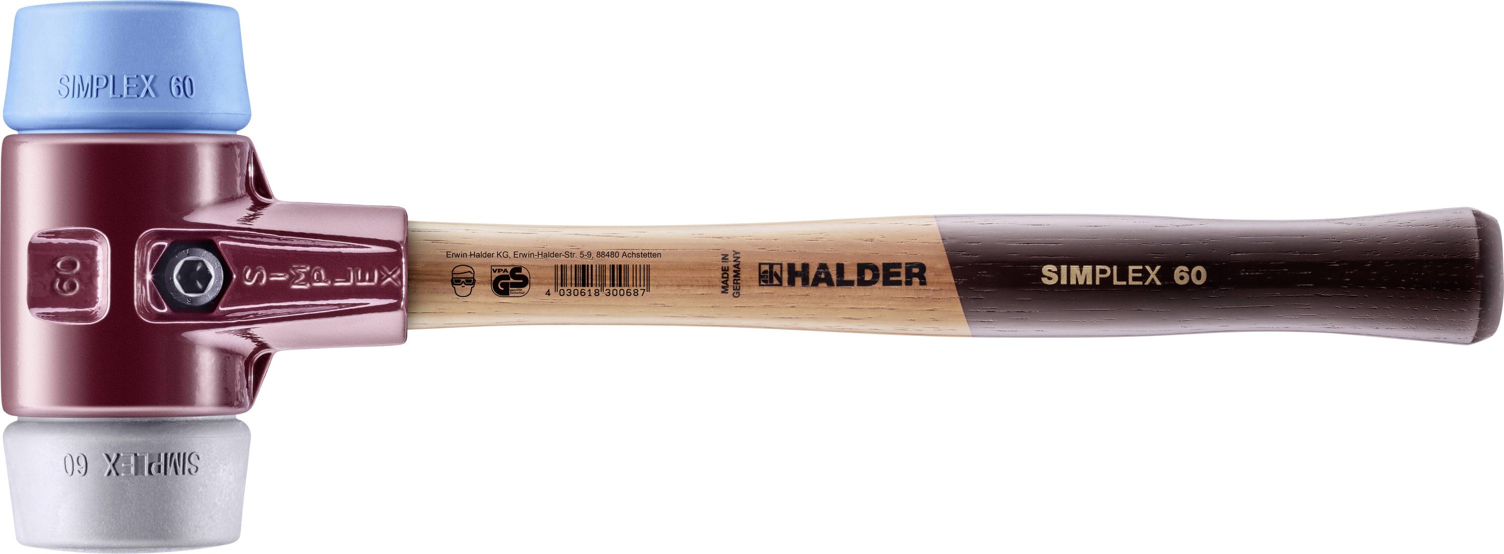 Halder SIMPLEX 3013.060 Soft-face hammer Ergonomic handle, Semihard, Soft 1420 g 405 mm 1 pc(s)